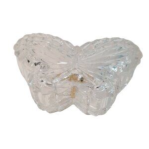 Crystal Butterfly Trinket Box Dish Nachtmann 24% Lead Bleikristall Germany VTG